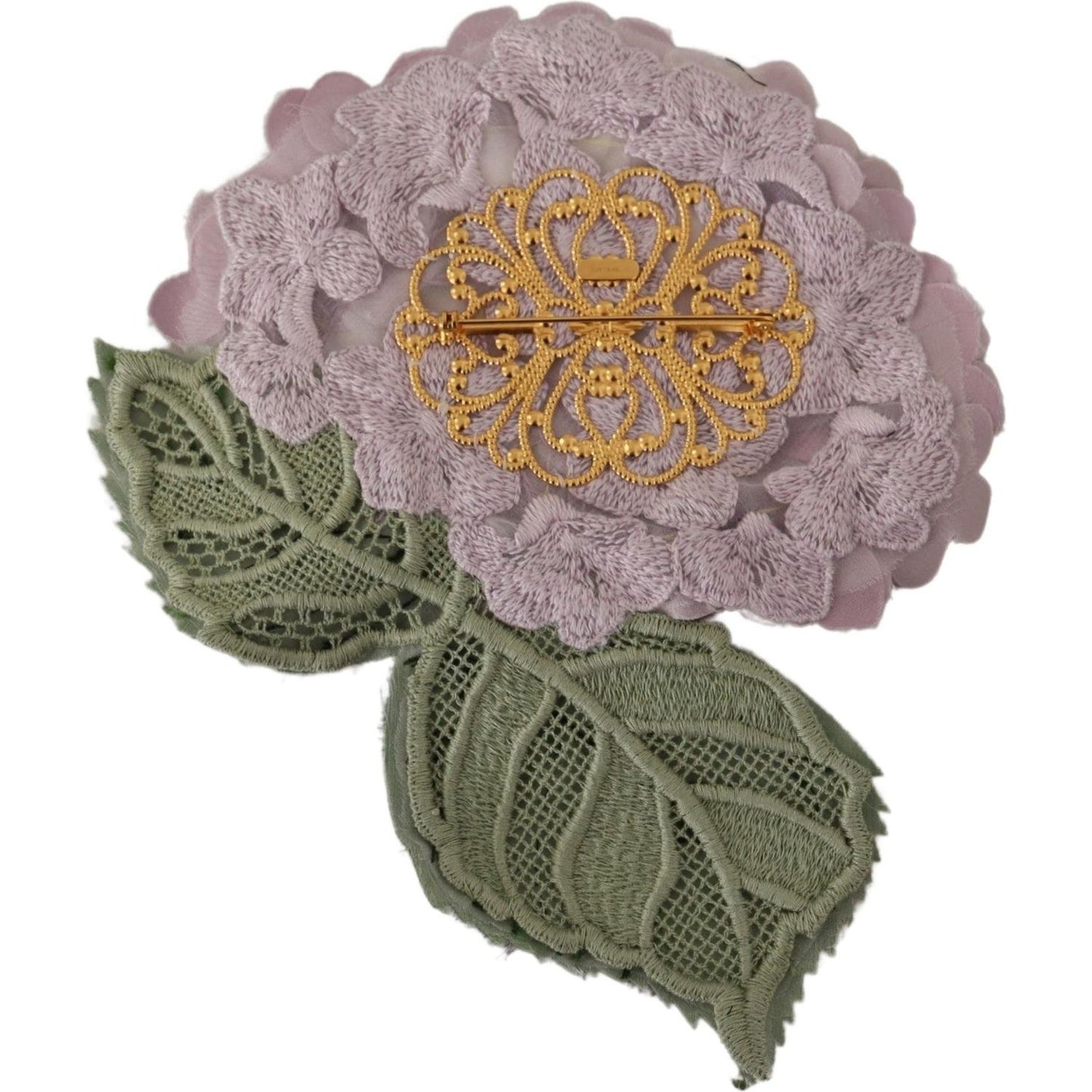 Dolce & Gabbana Elegant Purple Floral Silk Blend Brooch Brooch Dolce & Gabbana Slate Gray