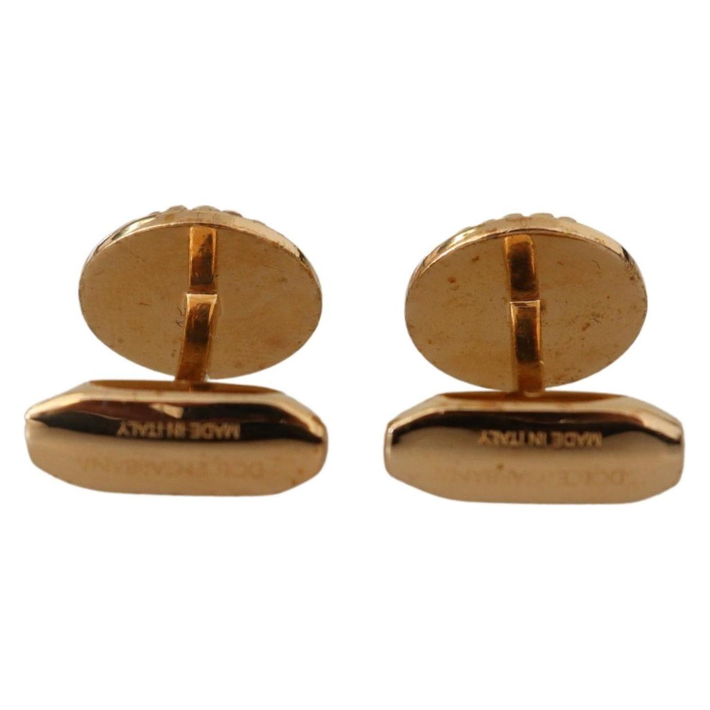 Dolce & Gabbana Elegant Gold Plated Brass Men's Cufflinks Cufflinks Dolce & Gabbana Sienna
