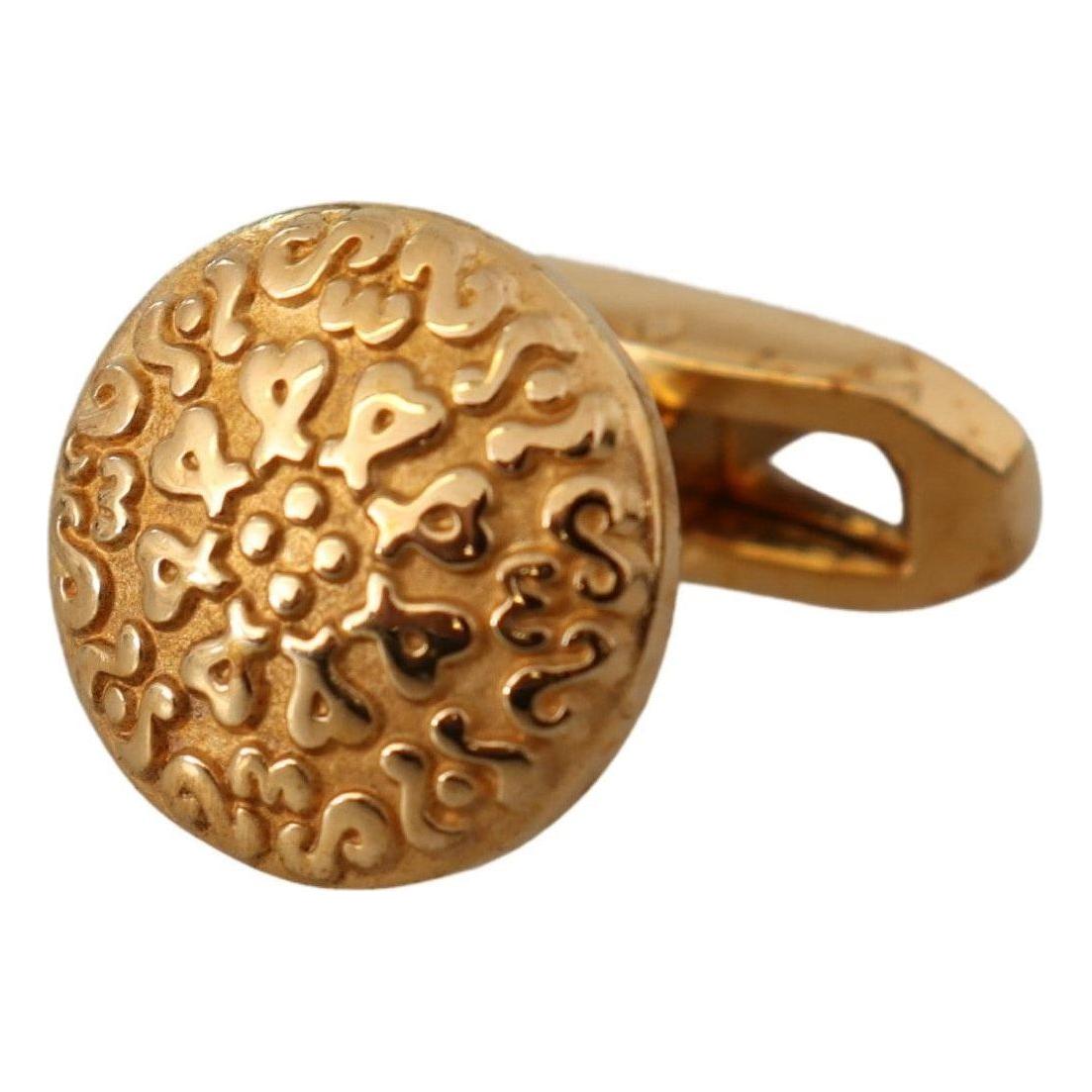 Dolce & Gabbana Elegant Gold Plated Brass Men's Cufflinks Cufflinks Dolce & Gabbana Sienna
