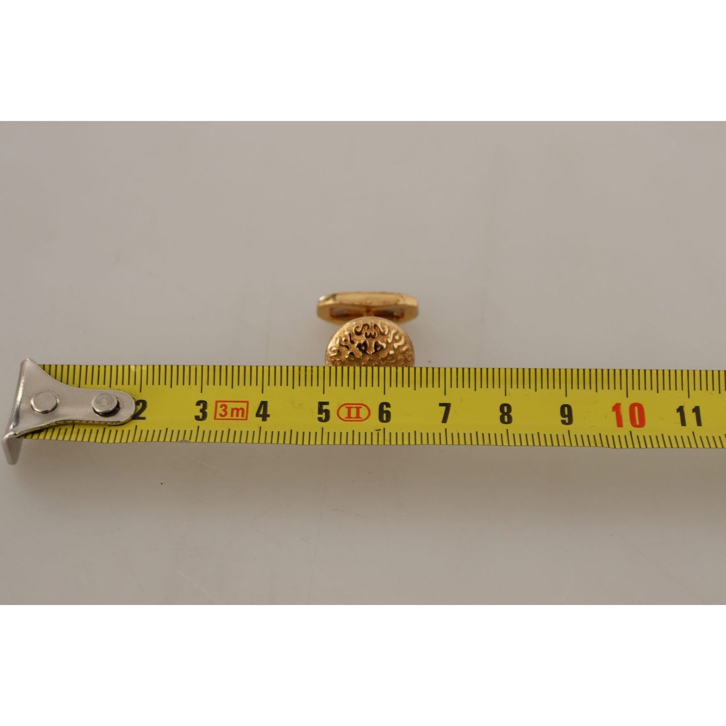 Dolce & Gabbana Elegant Gold Plated Brass Men's Cufflinks Cufflinks Dolce & Gabbana Dark Gray
