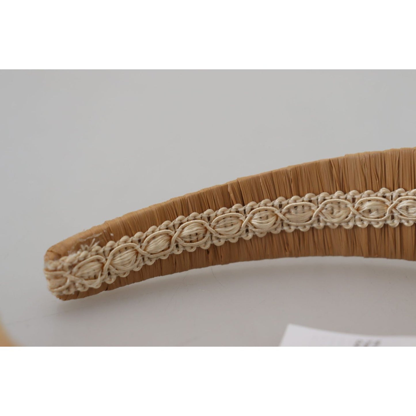 Dolce & Gabbana Exquisite Beige Viscose Diadem Headband Dolce & Gabbana Dark Gray