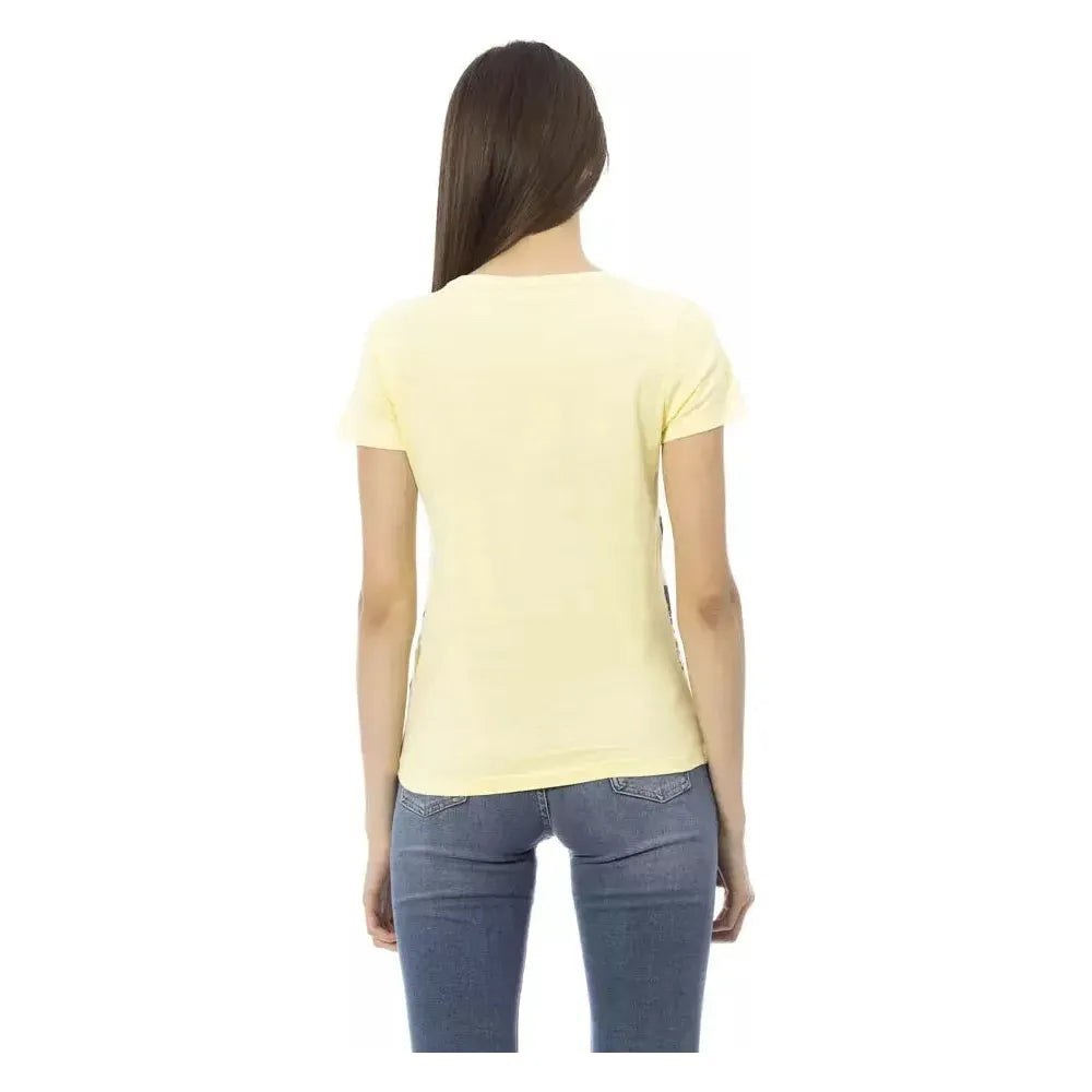 Trussardi Action Yellow Cotton Women T-Shirt Trussardi Action Wheat
