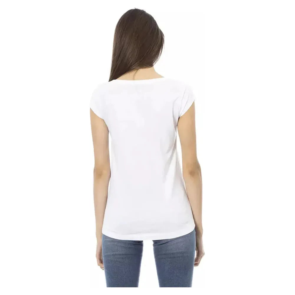 Trussardi Action White Cotton Women T-Shirt Trussardi Action Dark Slate Gray