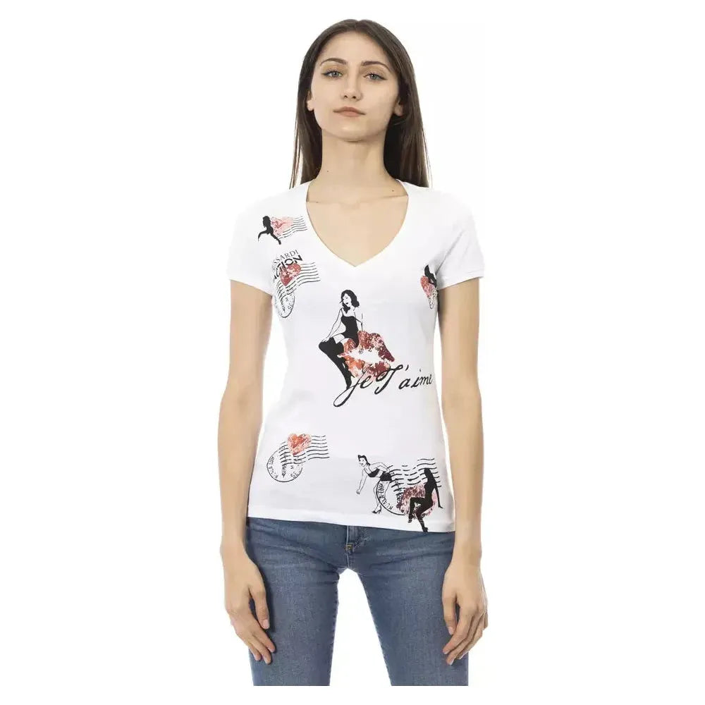 Trussardi Action White Cotton Women T-Shirt Trussardi Action Dark Slate Gray