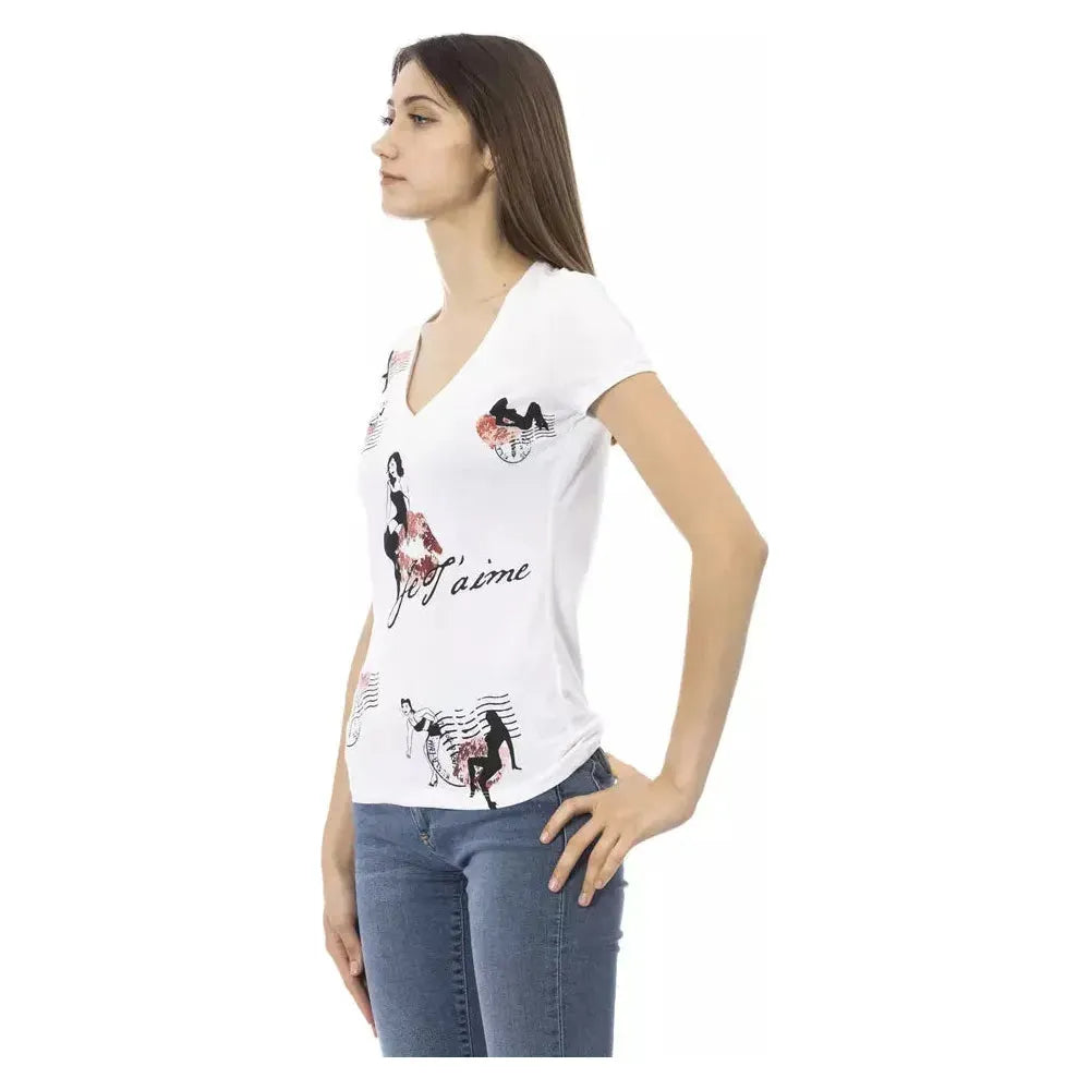 Trussardi Action White Cotton Women T-Shirt Trussardi Action Dark Slate Gray