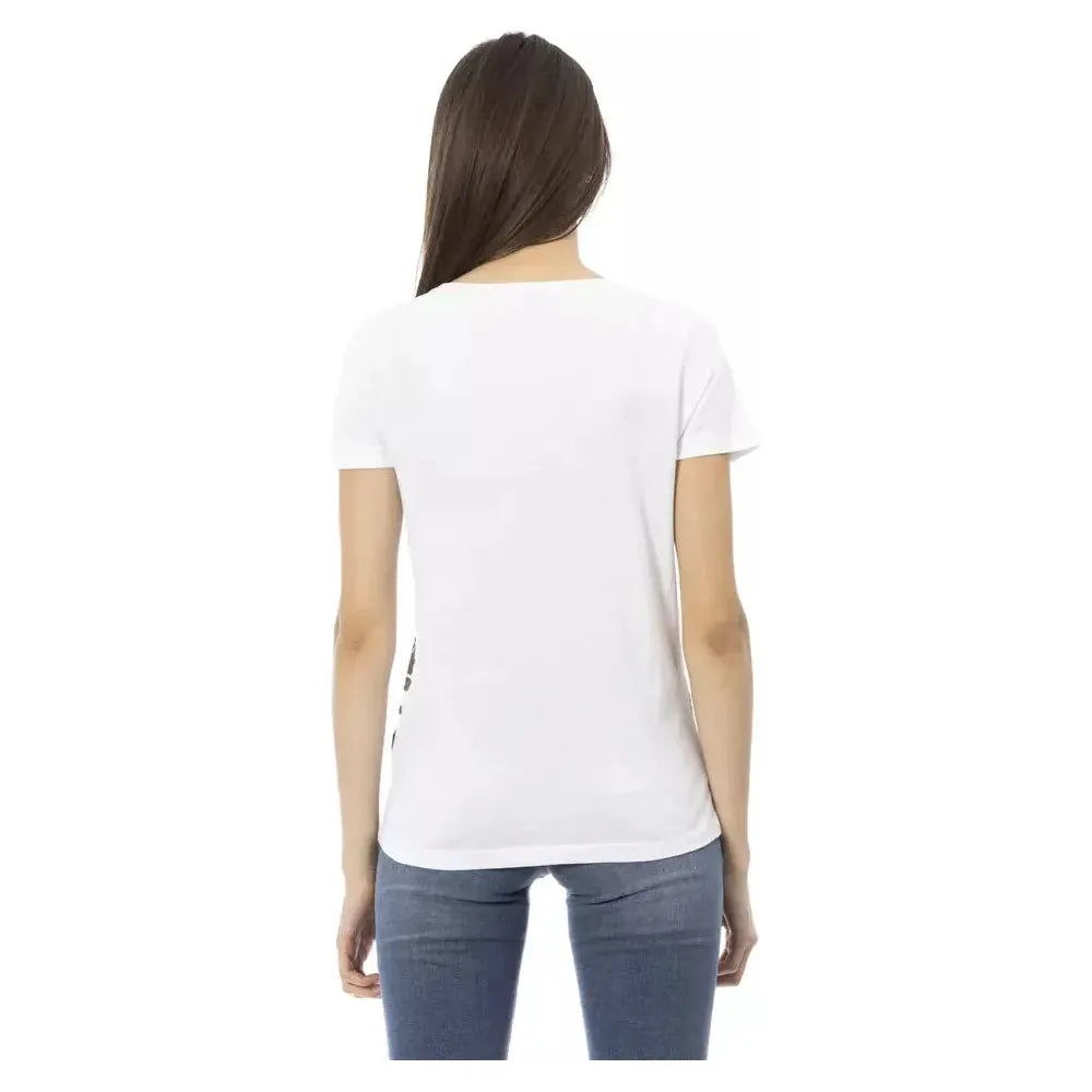Trussardi Action White Cotton Women T-Shirt Trussardi Action Dark Slate Gray