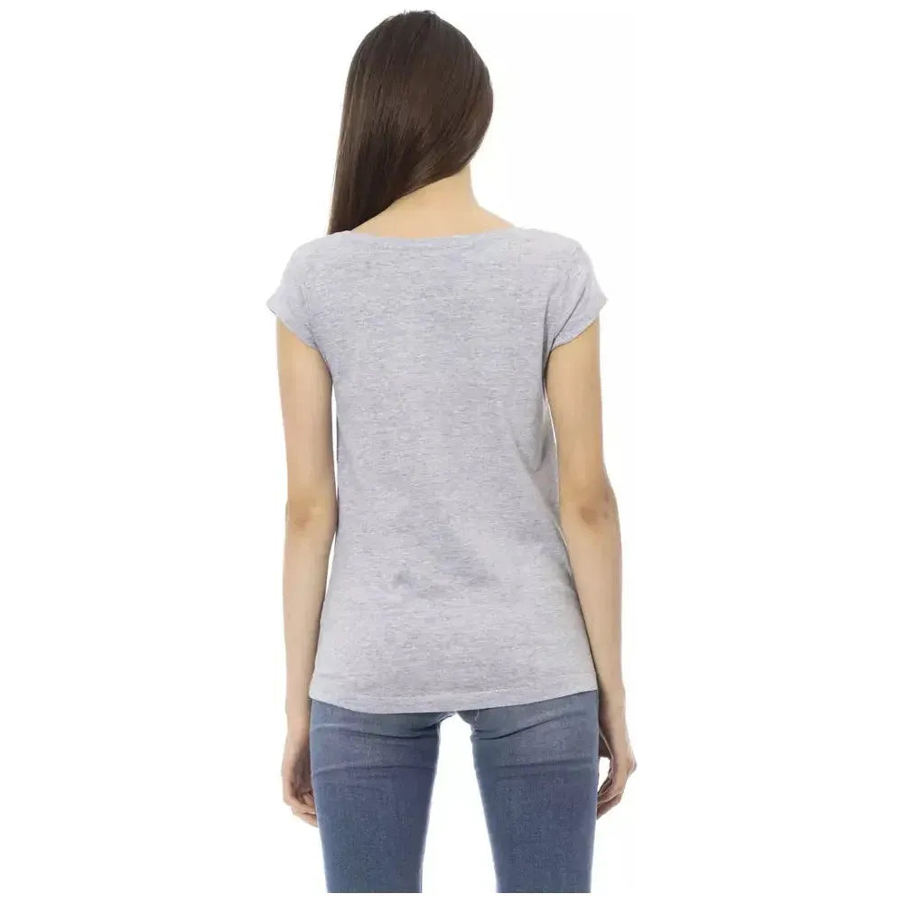 Trussardi Action Gray Cotton Women T-Shirt Trussardi Action Gray