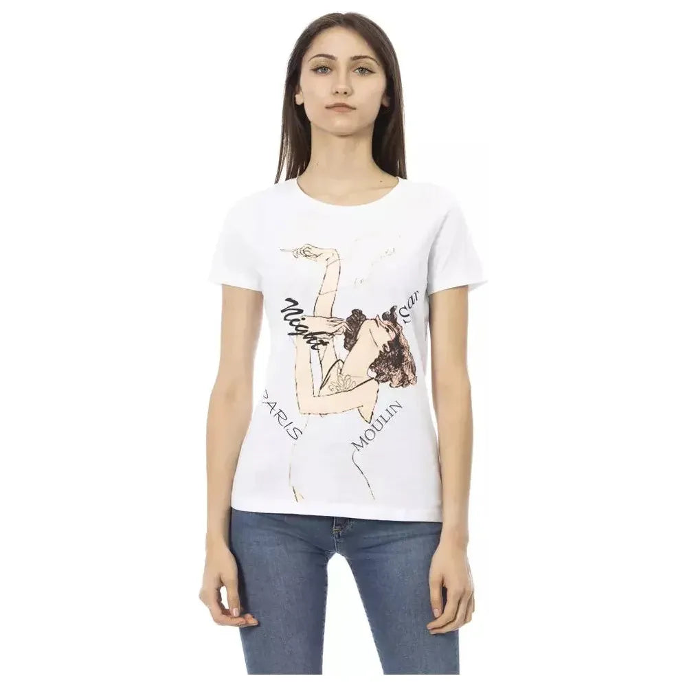 Trussardi Action White Cotton Women T-Shirt Trussardi Action Light Gray