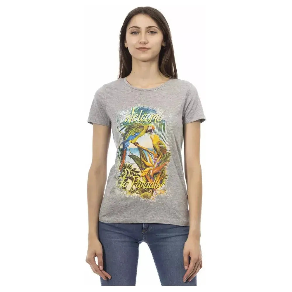 Trussardi Action Gray Cotton Women T-Shirt Trussardi Action Rosy Brown