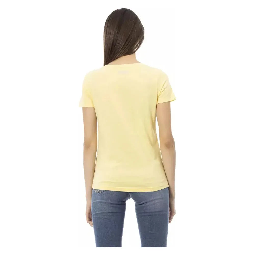 Trussardi Action Yellow Cotton Women T-Shirt Trussardi Action Wheat