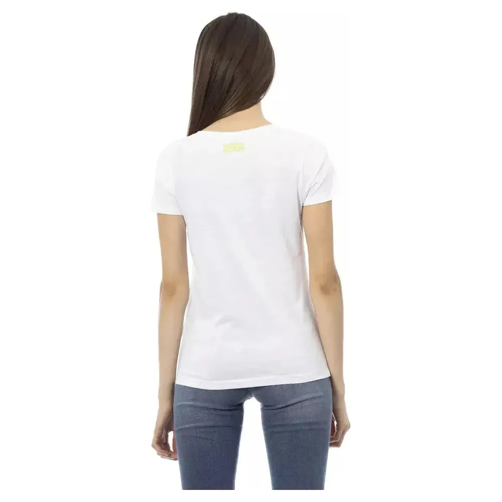 Trussardi Action White Cotton Women T-Shirt Trussardi Action Dark Slate Gray