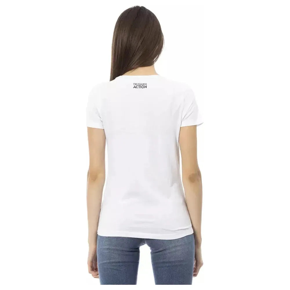 Trussardi Action White Cotton Women T-Shirt Trussardi Action Dark Slate Gray