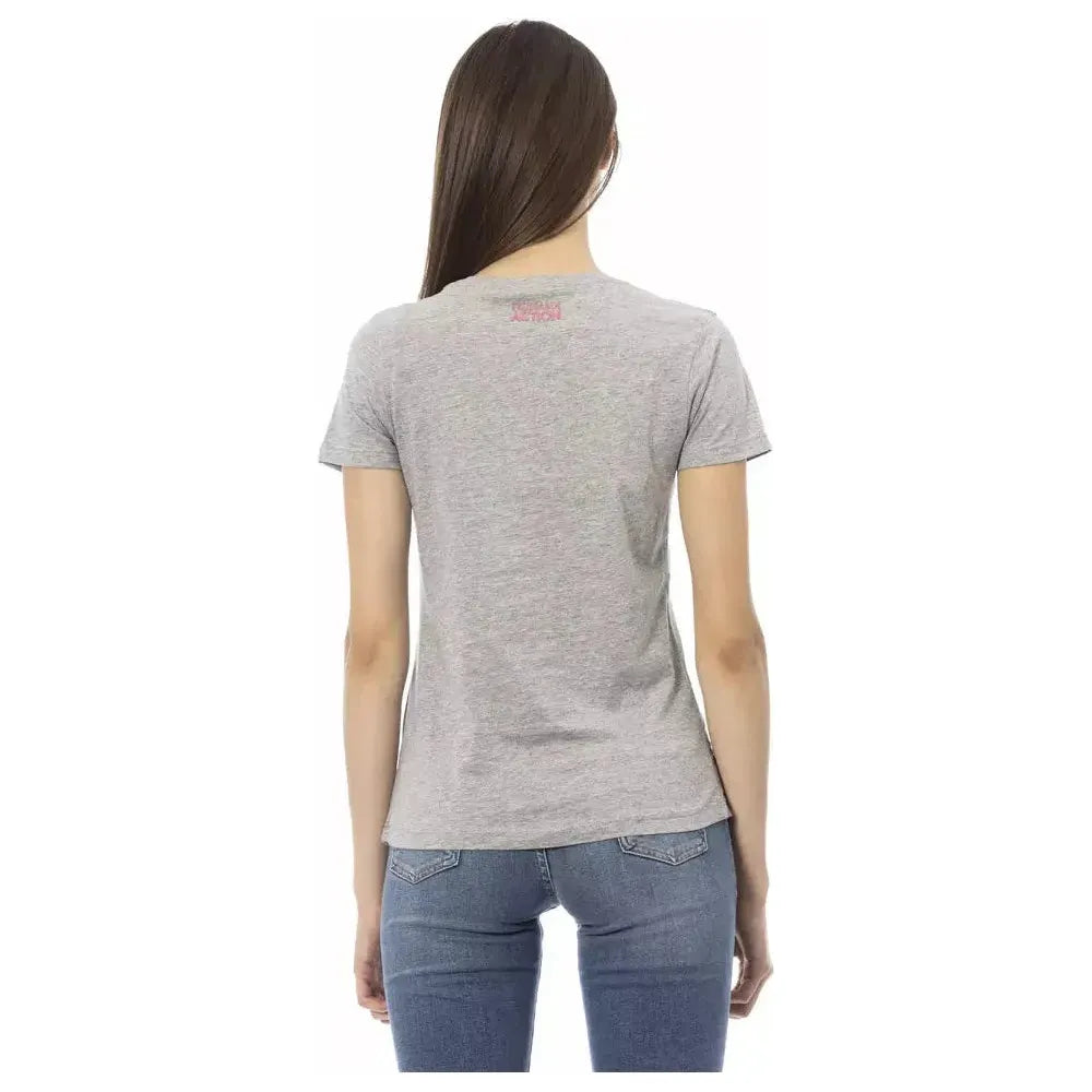 Trussardi Action Gray Cotton Women T-Shirt Trussardi Action Gray