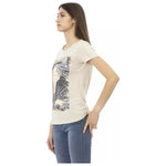 Trussardi Action Beige Cotton Women T-Shirt Trussardi Action Light Gray