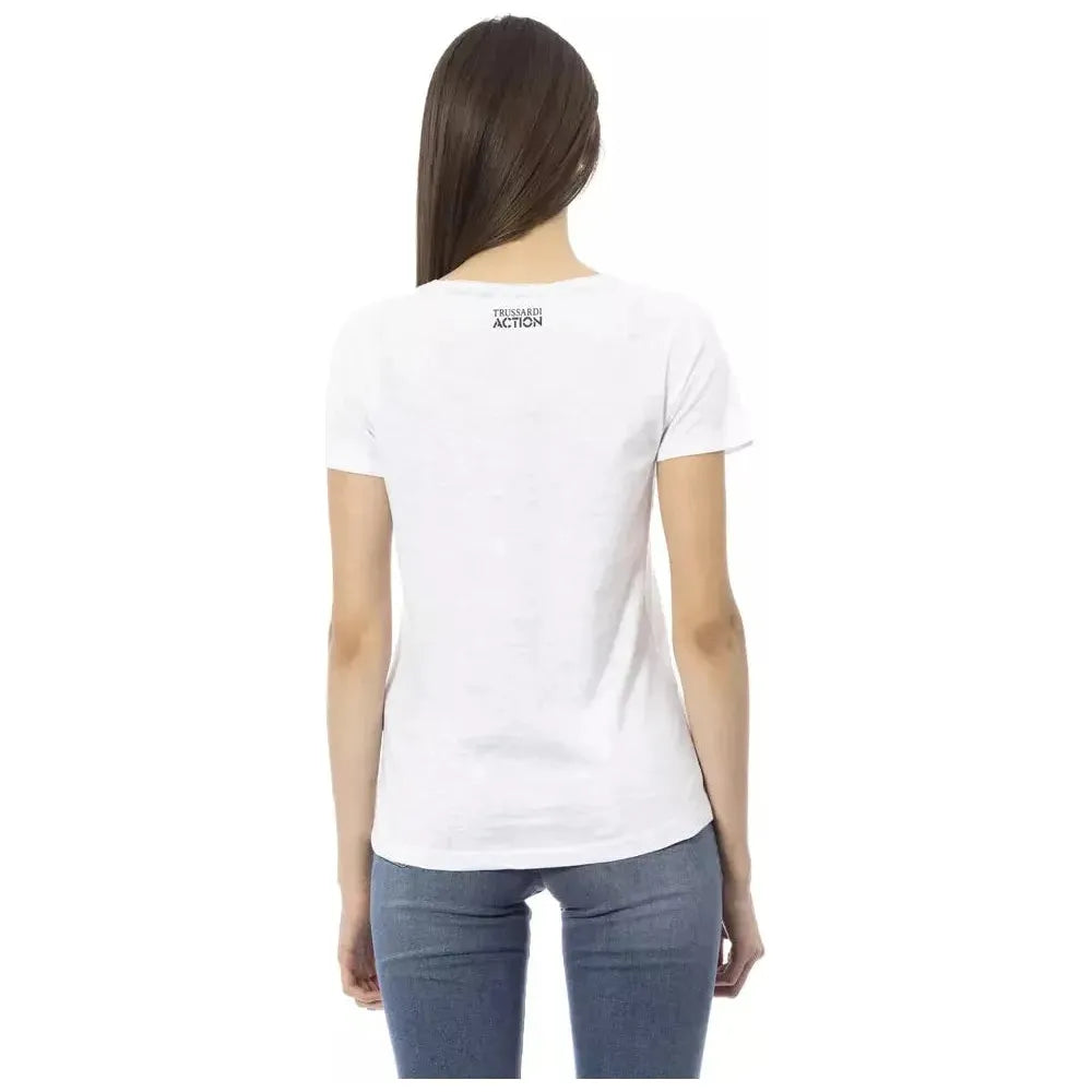 Trussardi Action White Cotton Women T-Shirt Trussardi Action Dark Slate Gray