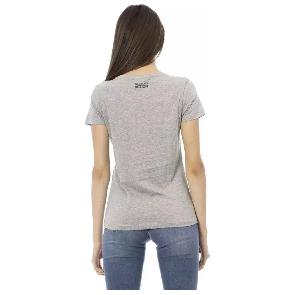 Trussardi Action Gray Cotton Women T-Shirt Trussardi Action Gray