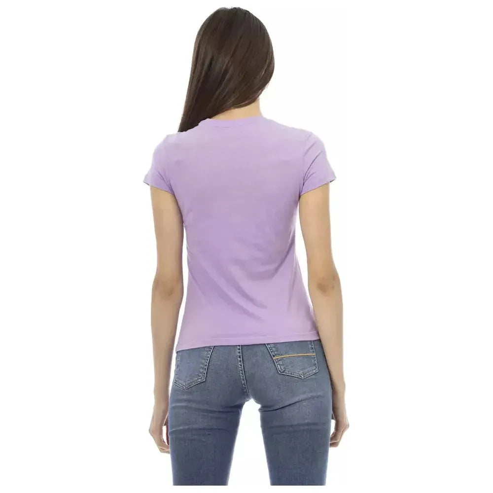 Trussardi Action Purple Cotton Women T-Shirt Trussardi Action Dark Gray