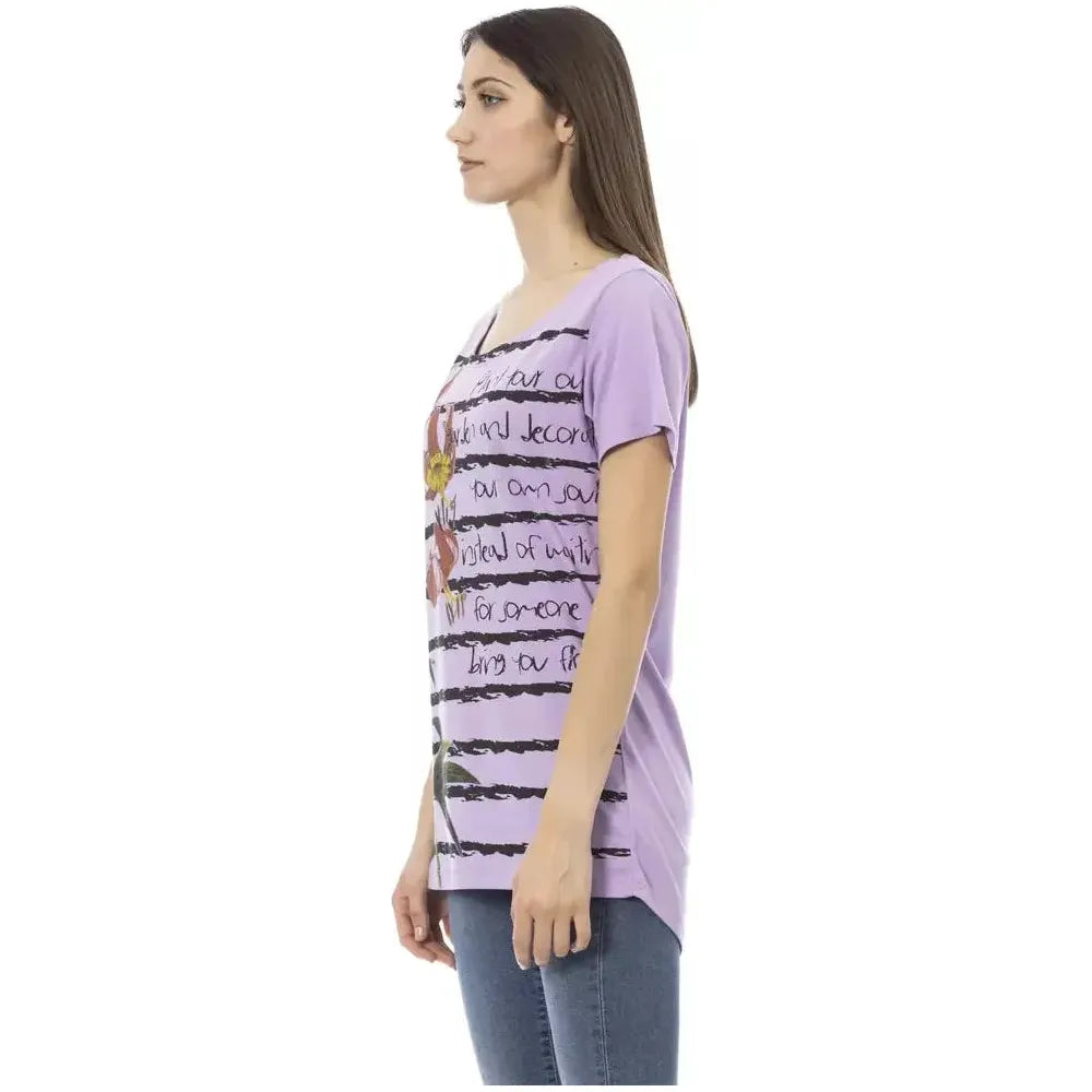 Trussardi Action Purple Cotton Women T-Shirt Trussardi Action Gray