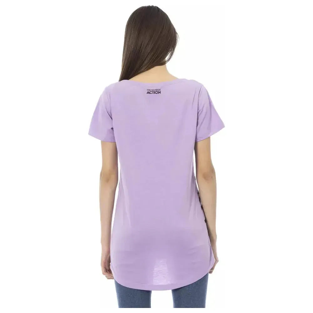 Trussardi Action Purple Cotton Women T-Shirt Trussardi Action Gray