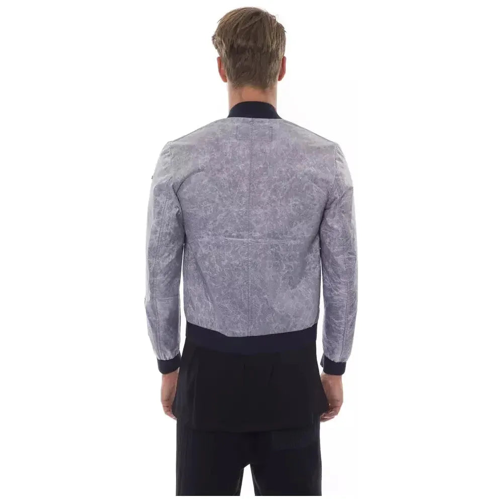 Nicolo Tonetto Gray Polyester Men Bomber Jacket Coats & Jackets