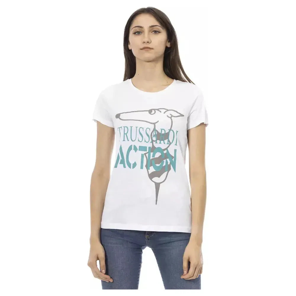 Trussardi Action White Cotton Women T-Shirt Trussardi Action Light Gray