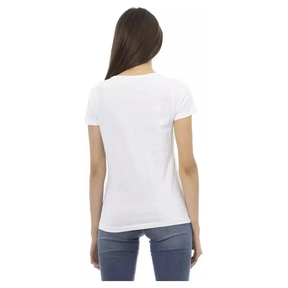 Trussardi Action White Cotton Women T-Shirt Trussardi Action Dark Slate Gray