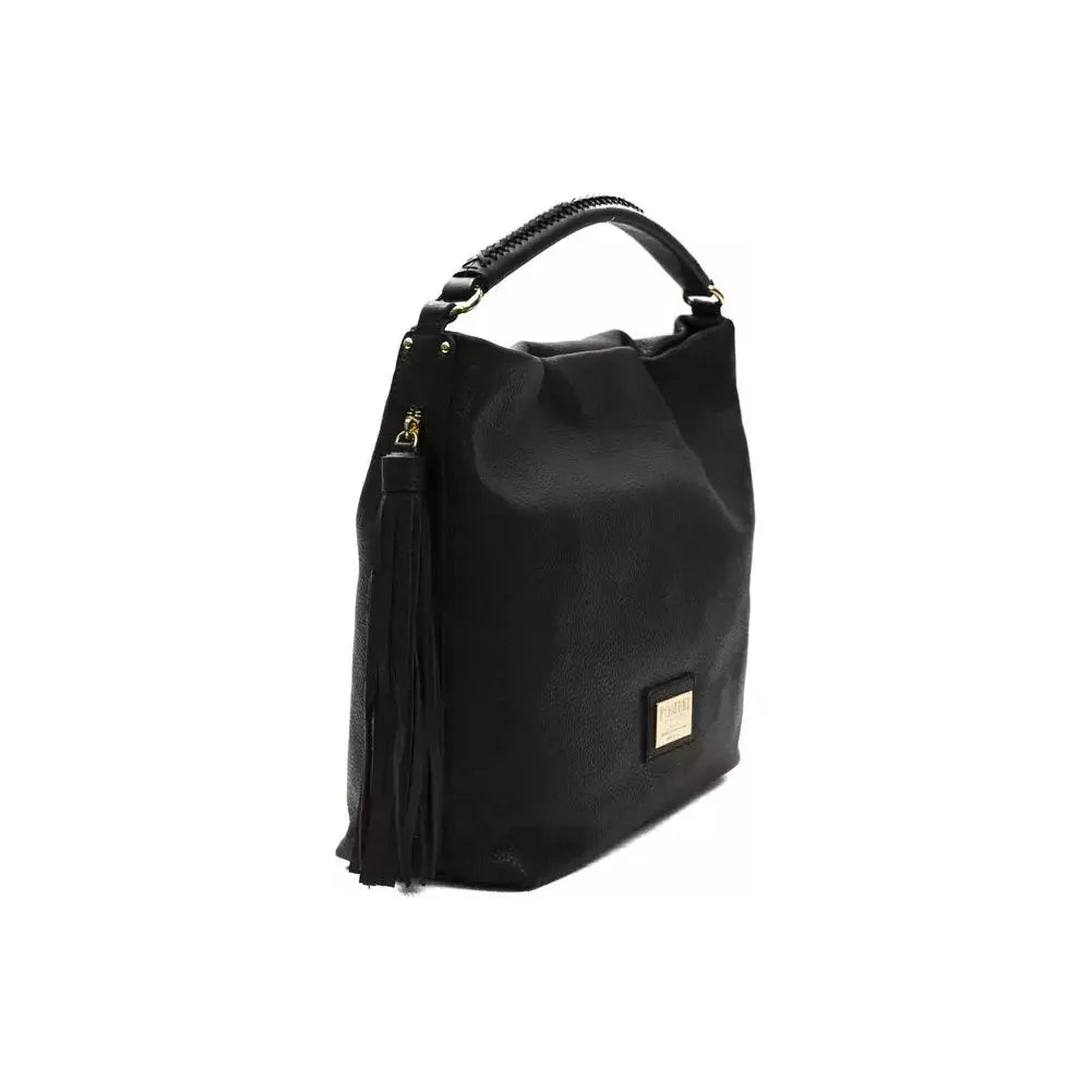 Pompei Donatella Black Leather Women Shoulder Bag PO-5798