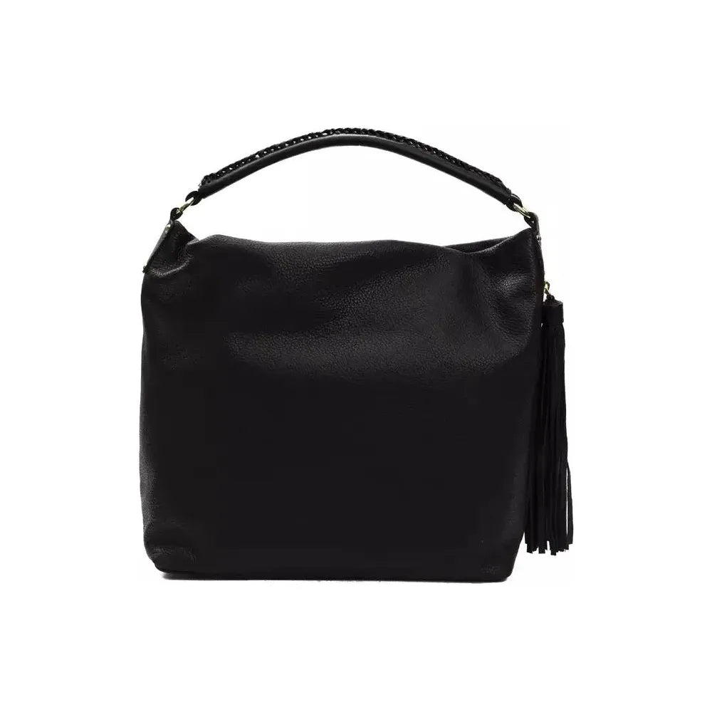 Pompei Donatella Black Leather Women Shoulder Bag PO-5798