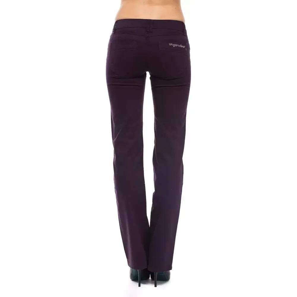 Ungaro Fever Purple Cotton Women's Pants Ungaro Fever Dark Slate Gray