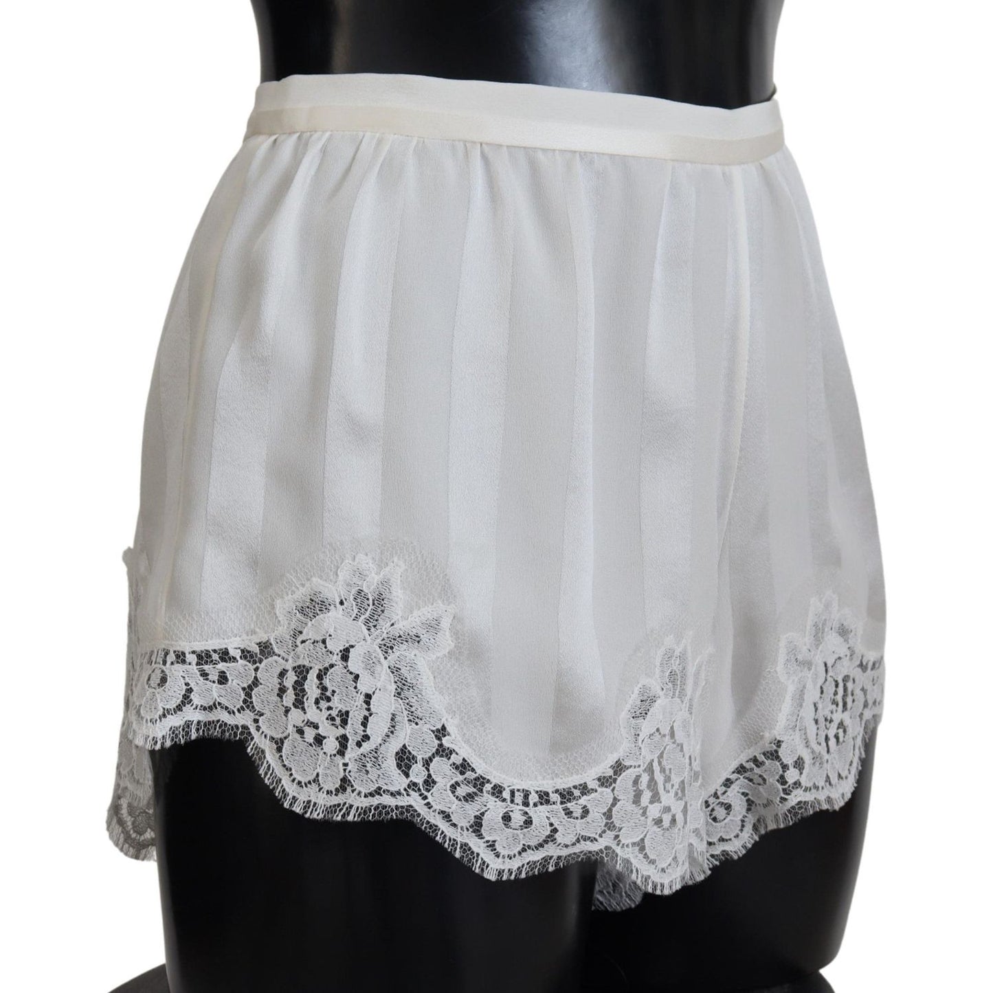 Dolce & Gabbana Elegant White Lace Lingerie Shorts Dolce & Gabbana Gray