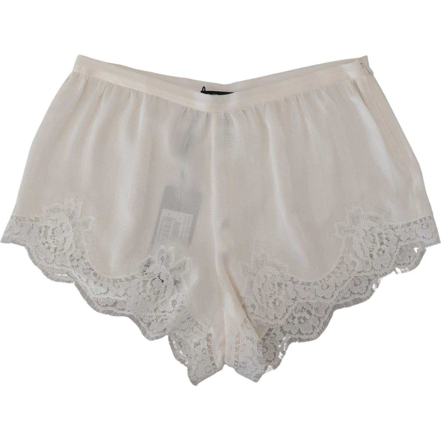 Dolce & Gabbana Elegant White Lace Lingerie Shorts Dolce & Gabbana Dark Gray