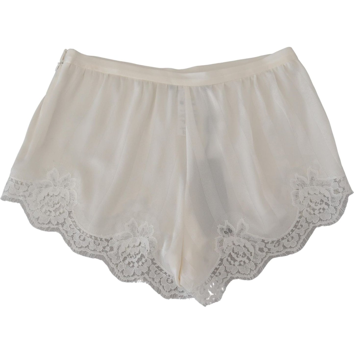 Dolce & Gabbana Elegant White Lace Lingerie Shorts Dolce & Gabbana Dark Gray