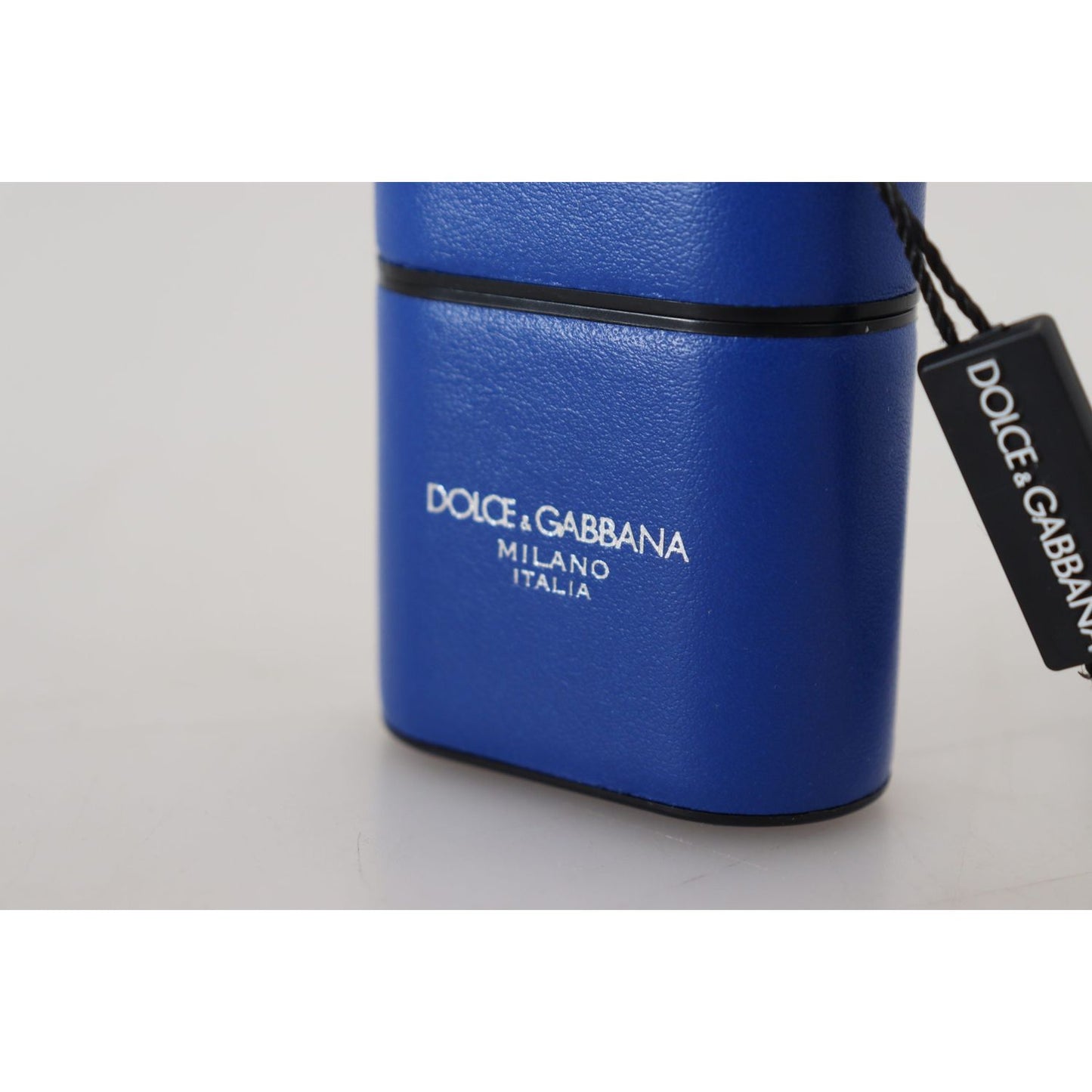 Dolce & Gabbana Elegant Blue Leather Airpods Case Dolce & Gabbana Midnight Blue