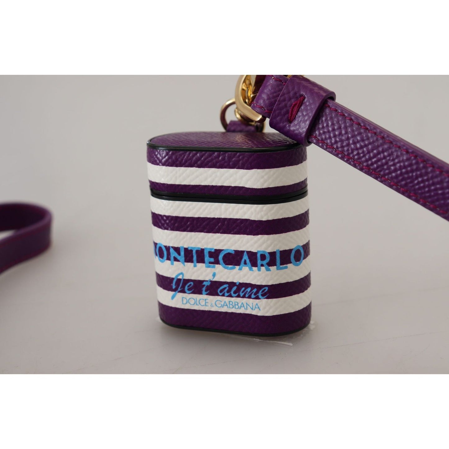 Dolce & Gabbana Chic Purple Leather Airpods Case Dolce & Gabbana Dark Gray
