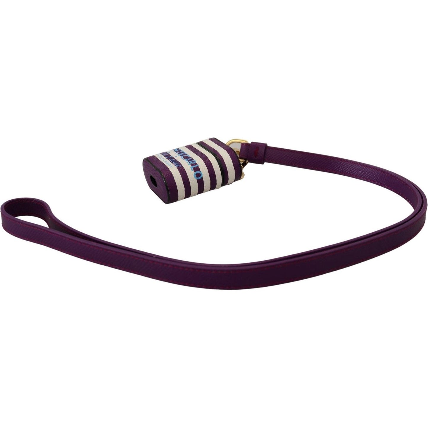 Dolce & Gabbana Chic Purple Leather Airpods Case Dolce & Gabbana Dark Slate Gray