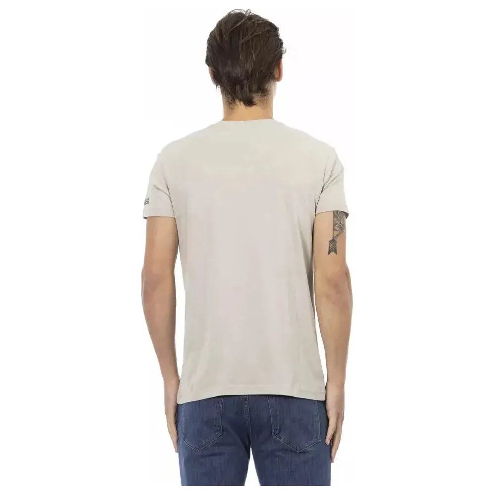 Trussardi Action Beige Cotton Men T-Shirt TR-22884-S