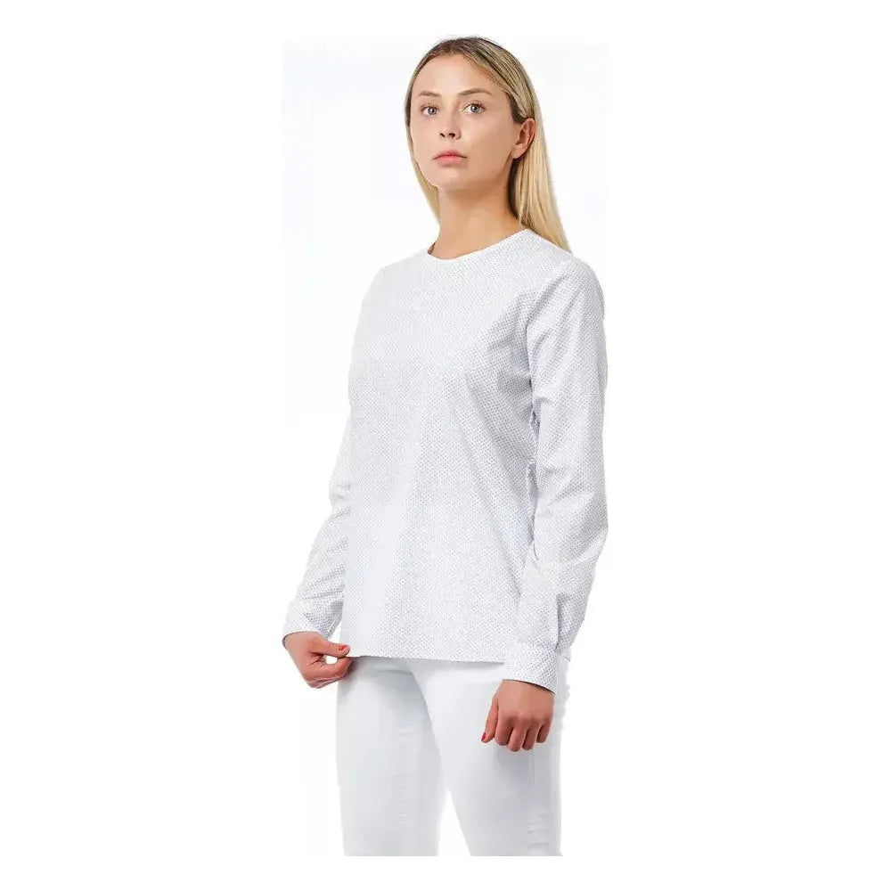 Bagutta White Cotton Women Blouse Bagutta Light Gray