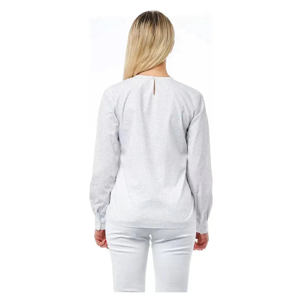 Bagutta White Cotton Women Blouse Bagutta Light Gray
