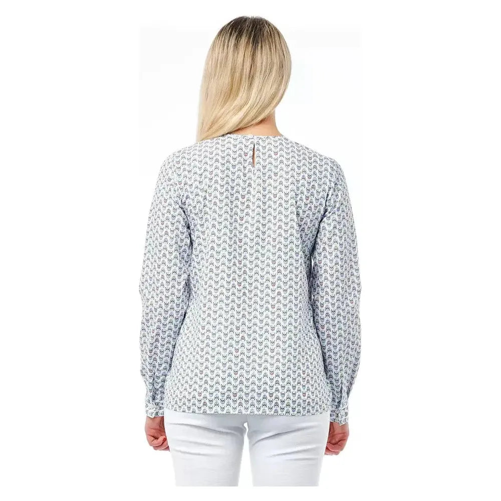 Bagutta White Cotton Women Blouse Bagutta Light Gray