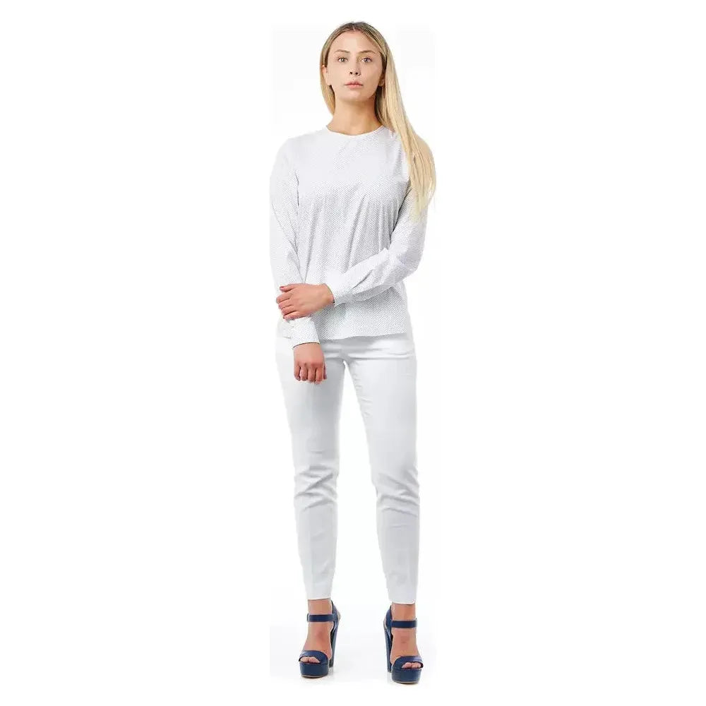 Bagutta White Cotton Women Blouse Bagutta Light Gray