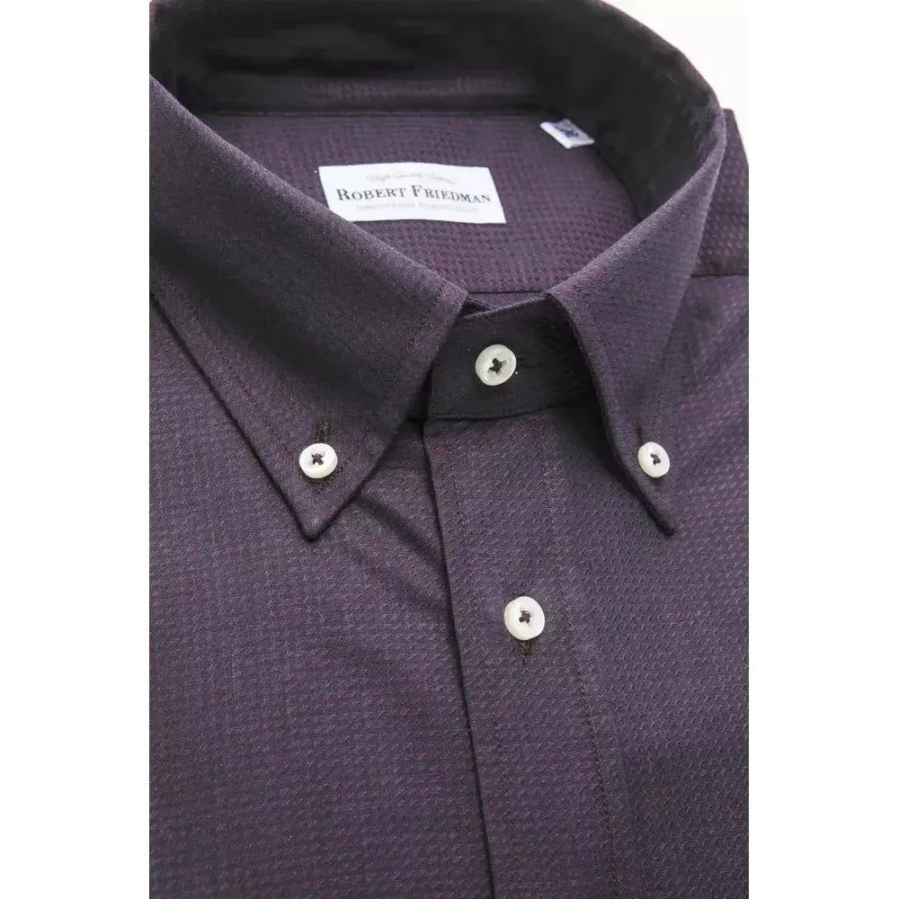 Robert Friedman Black Cotton Men Shirt RO-20456-M