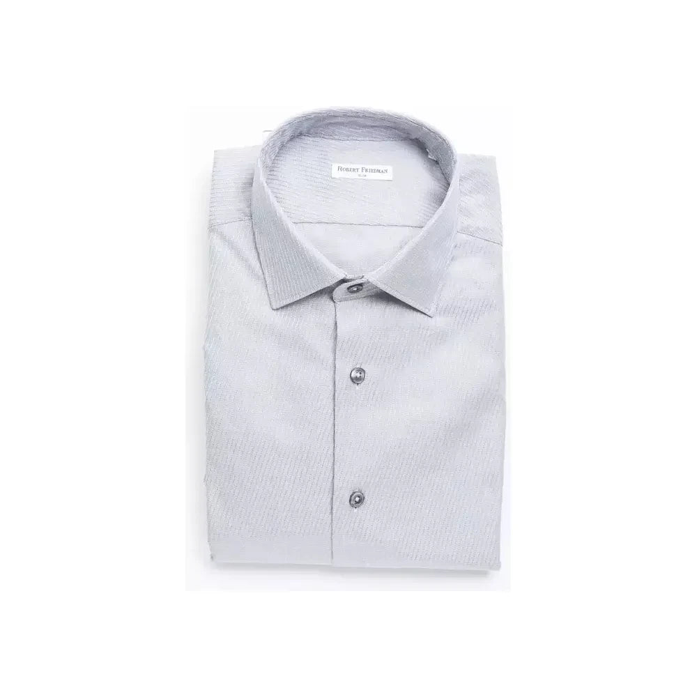 Robert Friedman Beige Cotton Men Shirt RO-20381-M