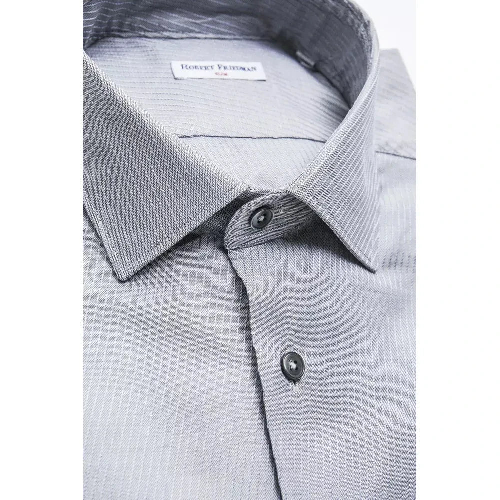 Robert Friedman Beige Cotton Men Shirt RO-20381-M