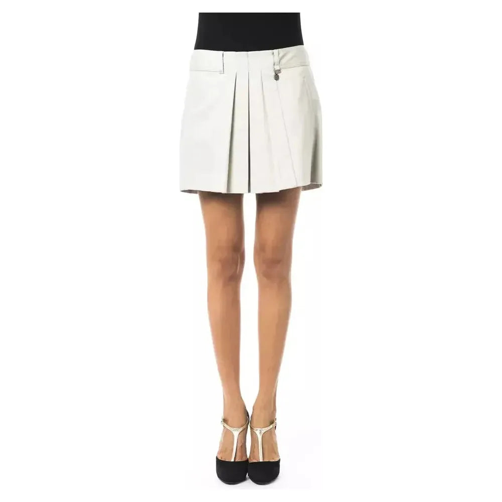 BYBLOS Gray Cotton Women Skirt WOMAN SKIRTS BYBLOS Antique White