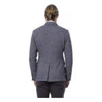 Verri Elegant Blue Single Breasted Blazer Verri Dim Gray