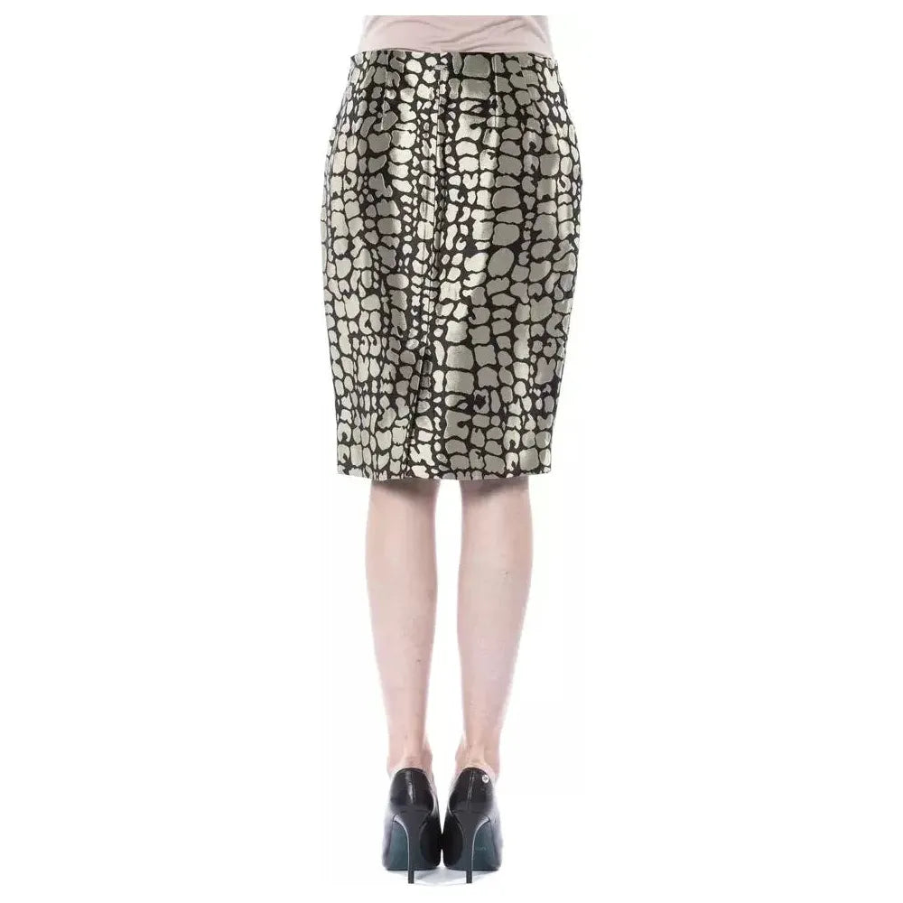 BYBLOS Gold Viscose Women Skirt WOMAN SKIRTS BYBLOS Gray