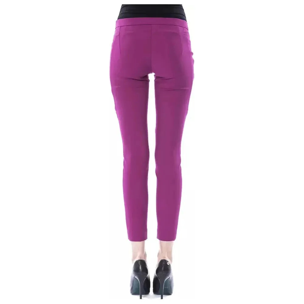 BYBLOS Purple Polyester Women Pants BYBLOS Maroon