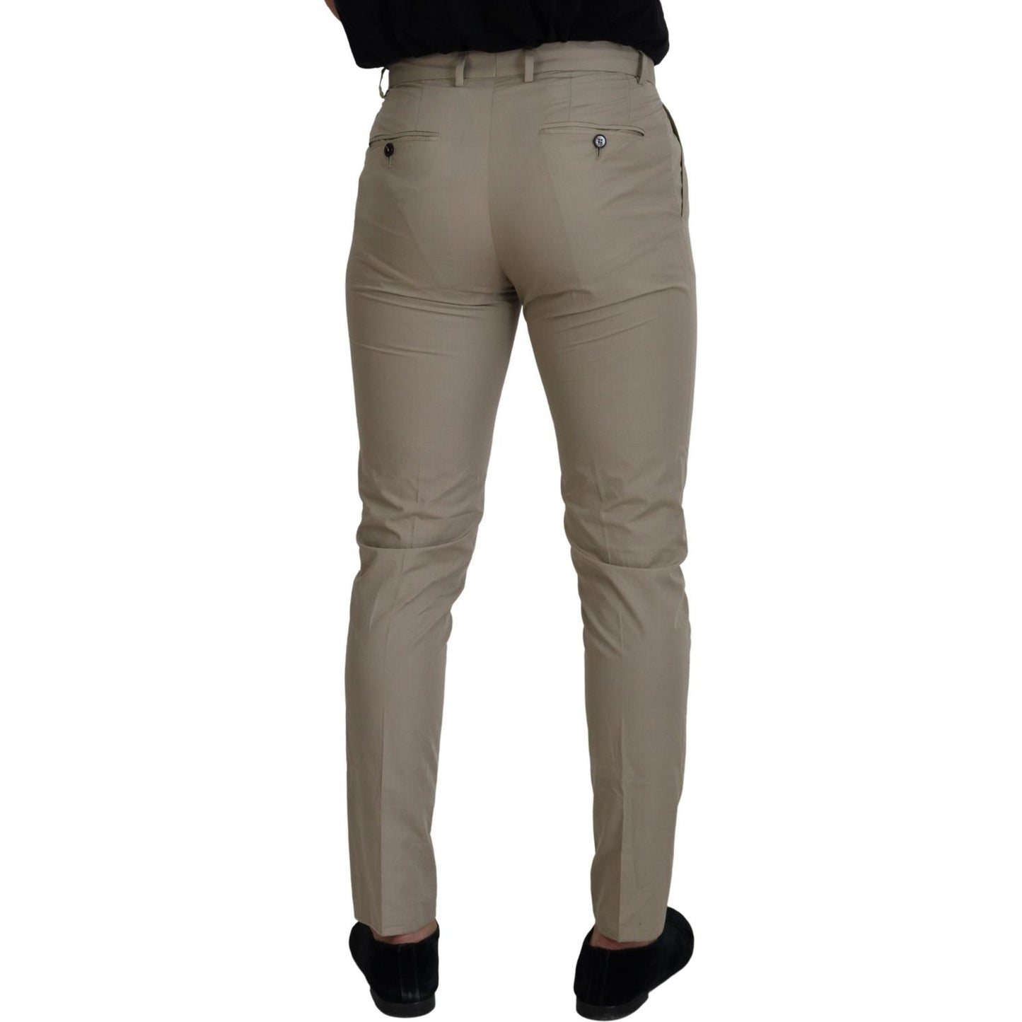 Dolce & Gabbana Beige Cotton Slim Fit Men Pants PAN72978-44