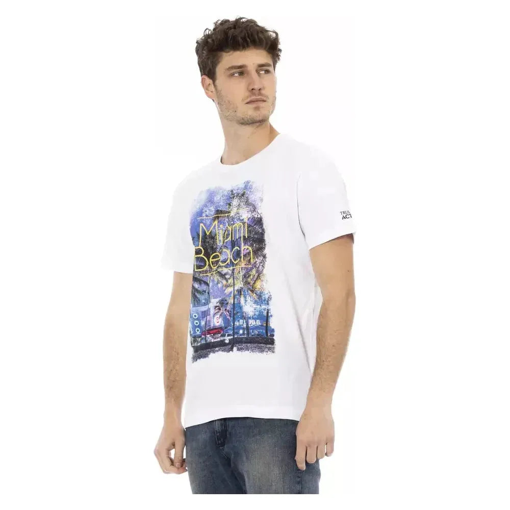 Trussardi Action White Cotton Men T-Shirt