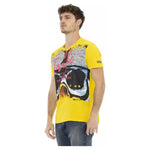 Trussardi Action Yellow Cotton Men T-Shirt Trussardi Action Dark Khaki